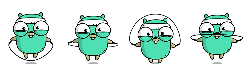 sprite sheet of a gopher jumping a rope